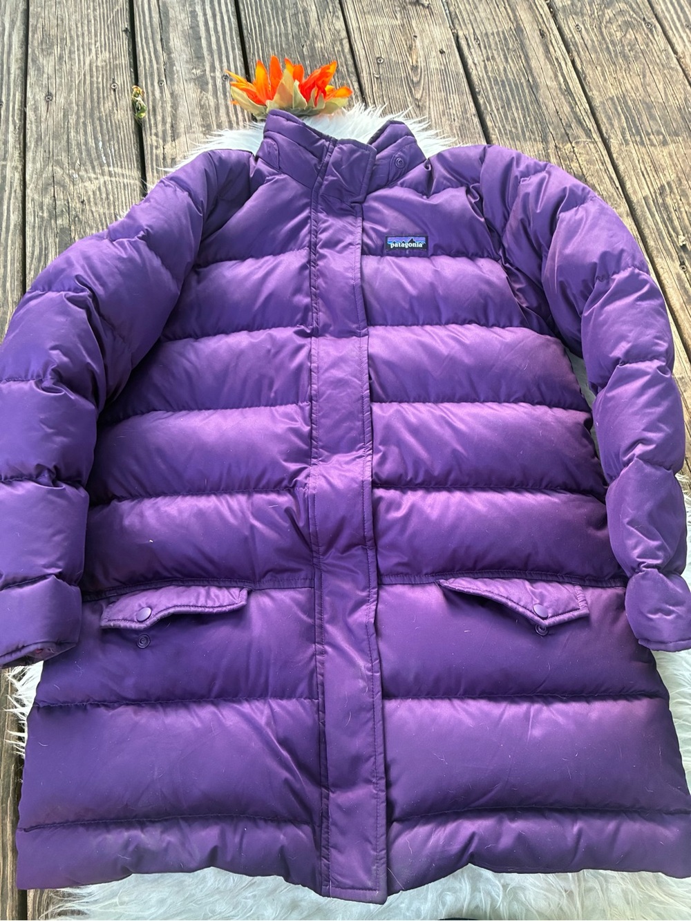 🌺Patagonia size 14 Purple Puffer long Coat🌺